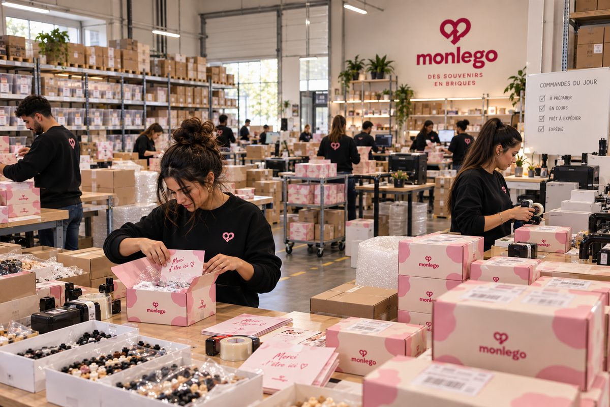 L'équipe MonLego en train de préparer des figurines personnalisées