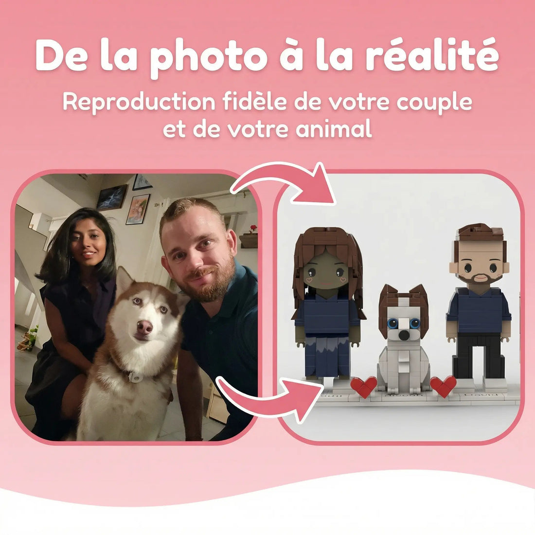 Figurine LEGO Personnalisée Animal : Chien & Chat