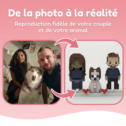Figurine LEGO Personnalisée Animal : Chien & Chat