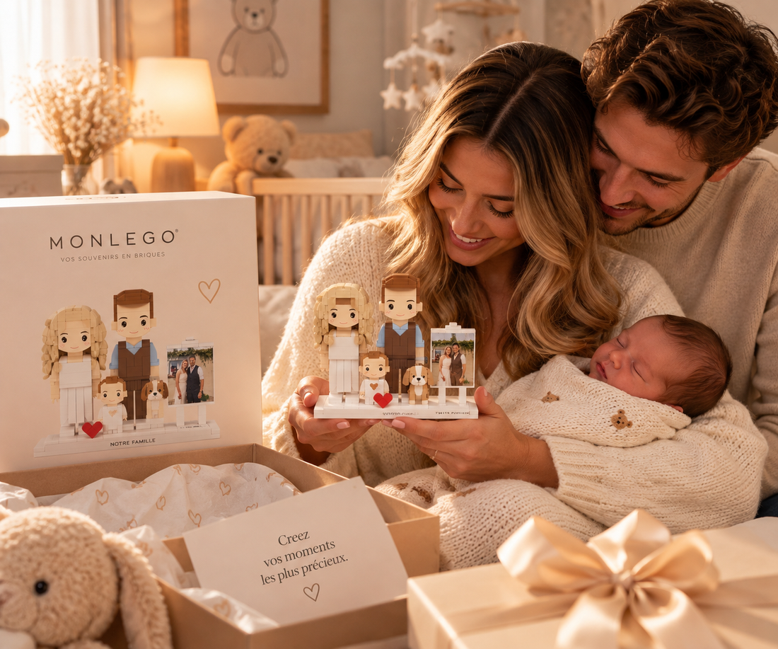 Cadeau personnalisé de naissance : 15 idées pour bébé et les jeunes parents