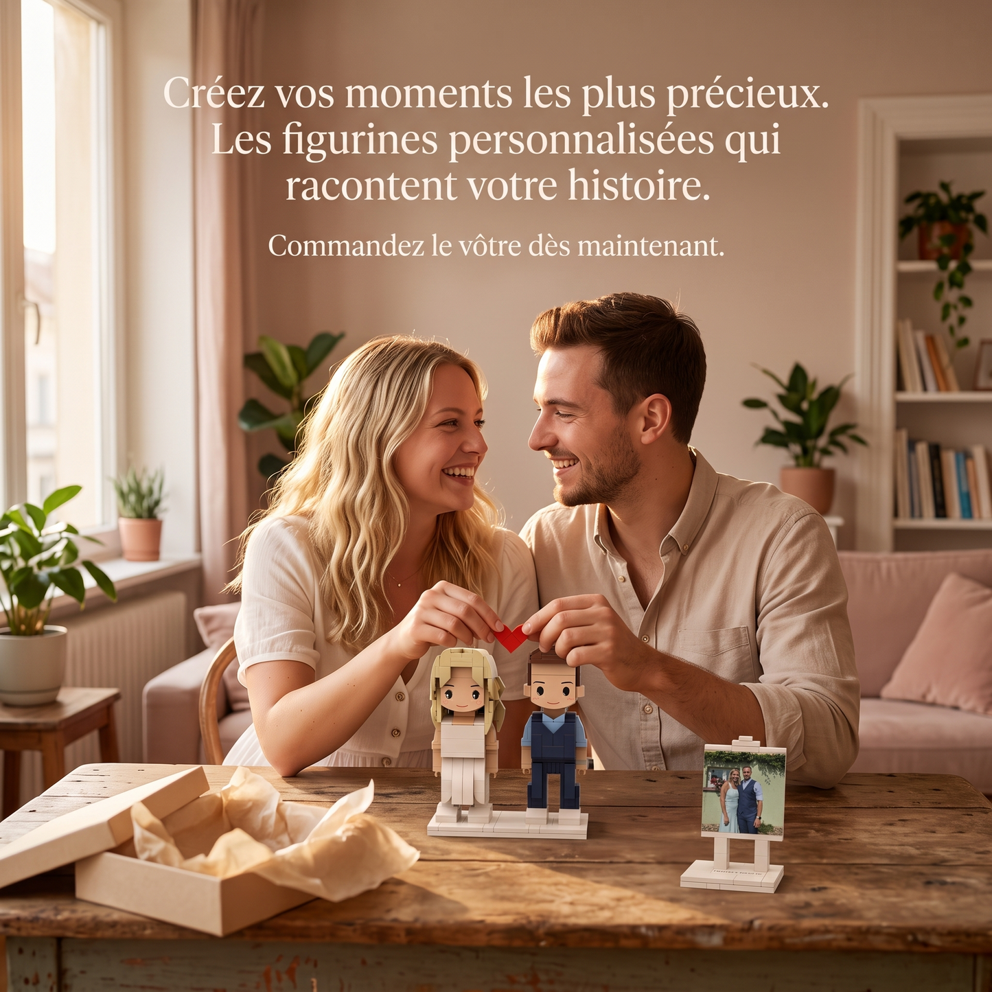 Créez votre figurine LEGO personnalisée Couple–ou Solo